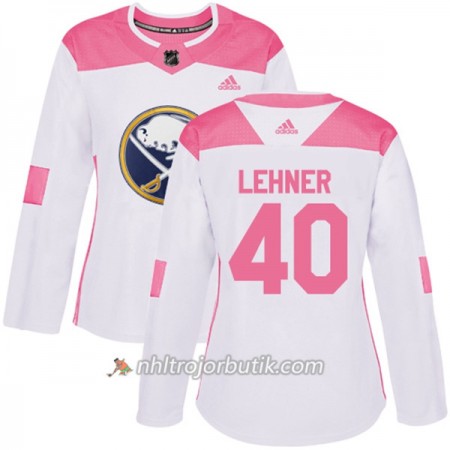 Dame Ishockey Buffalo Sabres Tröja Robin Lehner 40 Adidas 2017-2018 Vit Rosa Fashion Authentic
